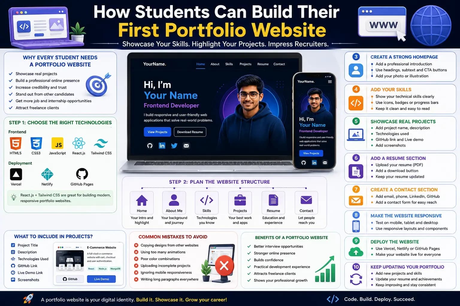 How Students Can Build Their First Portfolio Website
